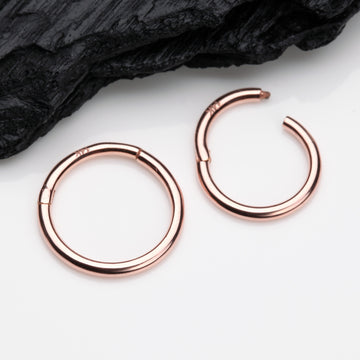 Detail View 1 of 14 Karat Rose Gold Simple Seamless Clicker Ring